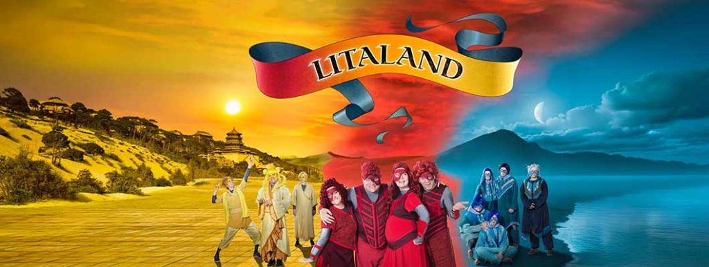 Litaland – fjölskyldusýning Leikhópsins Lottu. Leikarar í hlutverkum Gulverja, Rauðingja og Bláunga í litríkum söngleik fyrir börn og fjölskyldur. Sumarleikhús Leikhópsins Lottu á ferð um Ísland.